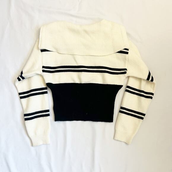 Striped Half-Zip Knit Sweater - Picture 2 of 5